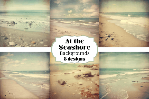 At the Seashore Polaroid Backgrounds for Creative Projects