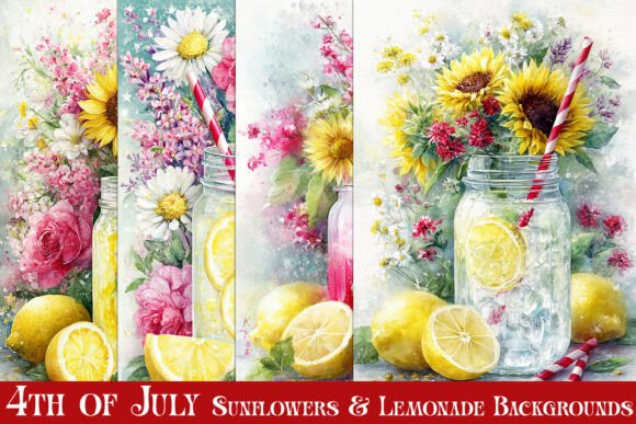 Celebrate Summer & Independence with July 4th Lemonade Backgrounds