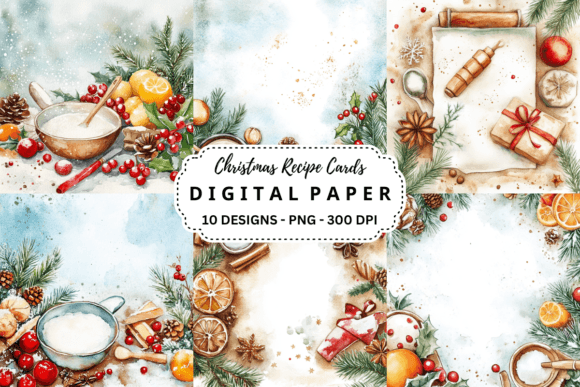 Christmas Recipe Cards Backgrounds: Essential Design Assets