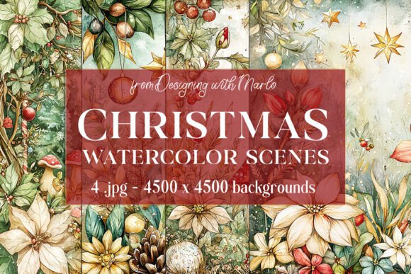 Christmas Scenes Backgrounds, Set 22: Elevate Your Festive Designs