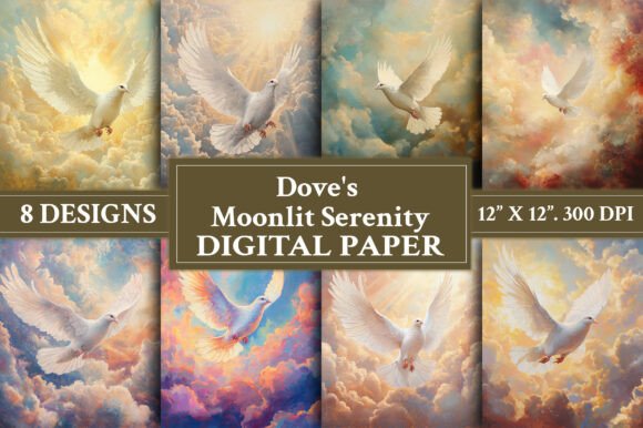 Dove's Moonlit Serenity Backgrounds: A Designer's Calm Toolkit