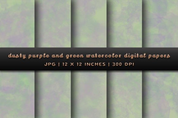 Elevate Your Projects with Dusty Purple and Green Watercolor Backgrounds