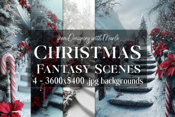 Fantasy Christmas Scene Backgrounds 1: A Designer's Toolkit