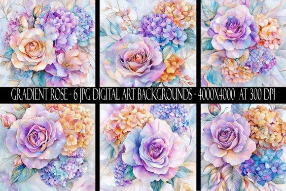 Gradient Rose Backgrounds: A Digital Art Paper Collection
