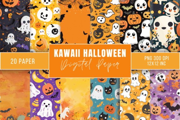 Kawaii Halloween Backgrounds: A Sweetly Spooky Design Bundle
