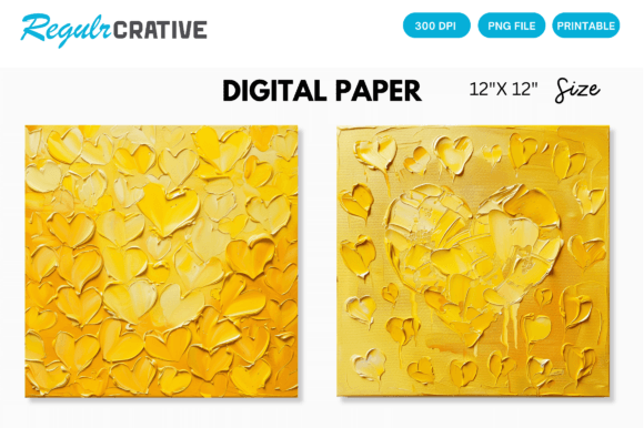 Oil Painting Yellow Hearts Backgrounds: Warmth and Texture for Design