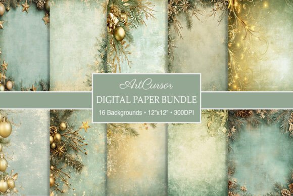 Sage Green & Gold Christmas Backgrounds: Your Festive Design Toolkit