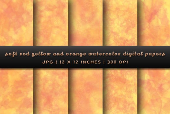 Soft Red, Yellow, and Orange Watercolor Backgrounds for Designers