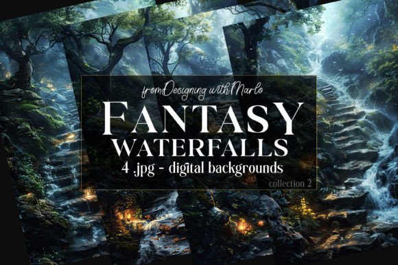 Transform Your Projects with Fantasy Waterfalls Backgrounds